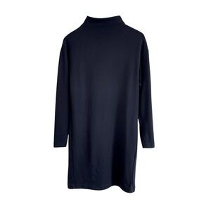 Uniqlo Navy Sweater Dress Fall Career Capsule Casual XS Mock Neck Minimal Soft
